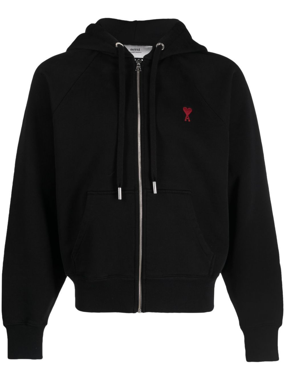AMI Paris  Ami de Coeur-embroidered zip-up hoodie