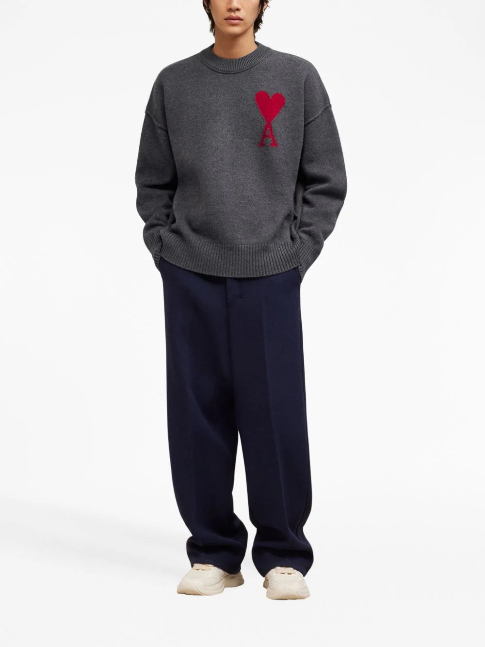 AMI Paris  intarsia-logo wool jumper