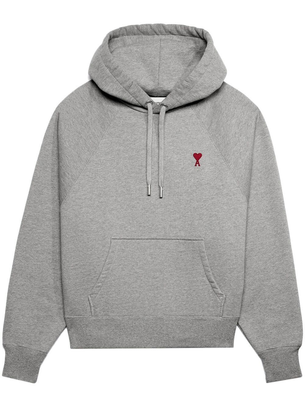 AMI Paris  logo-embroidered organic-cotton hoodie