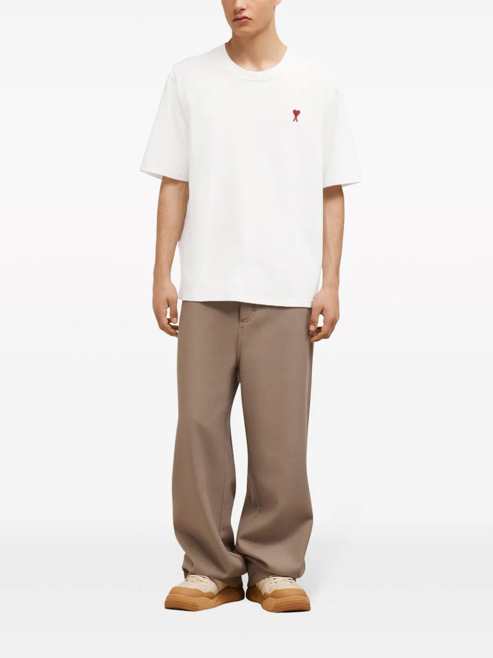 AMI Paris logo-embroidered organic cotton T-shirt
