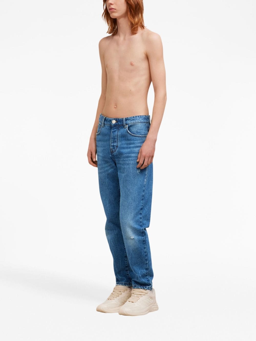 AMI Paris  logo-patch straight-leg jeans