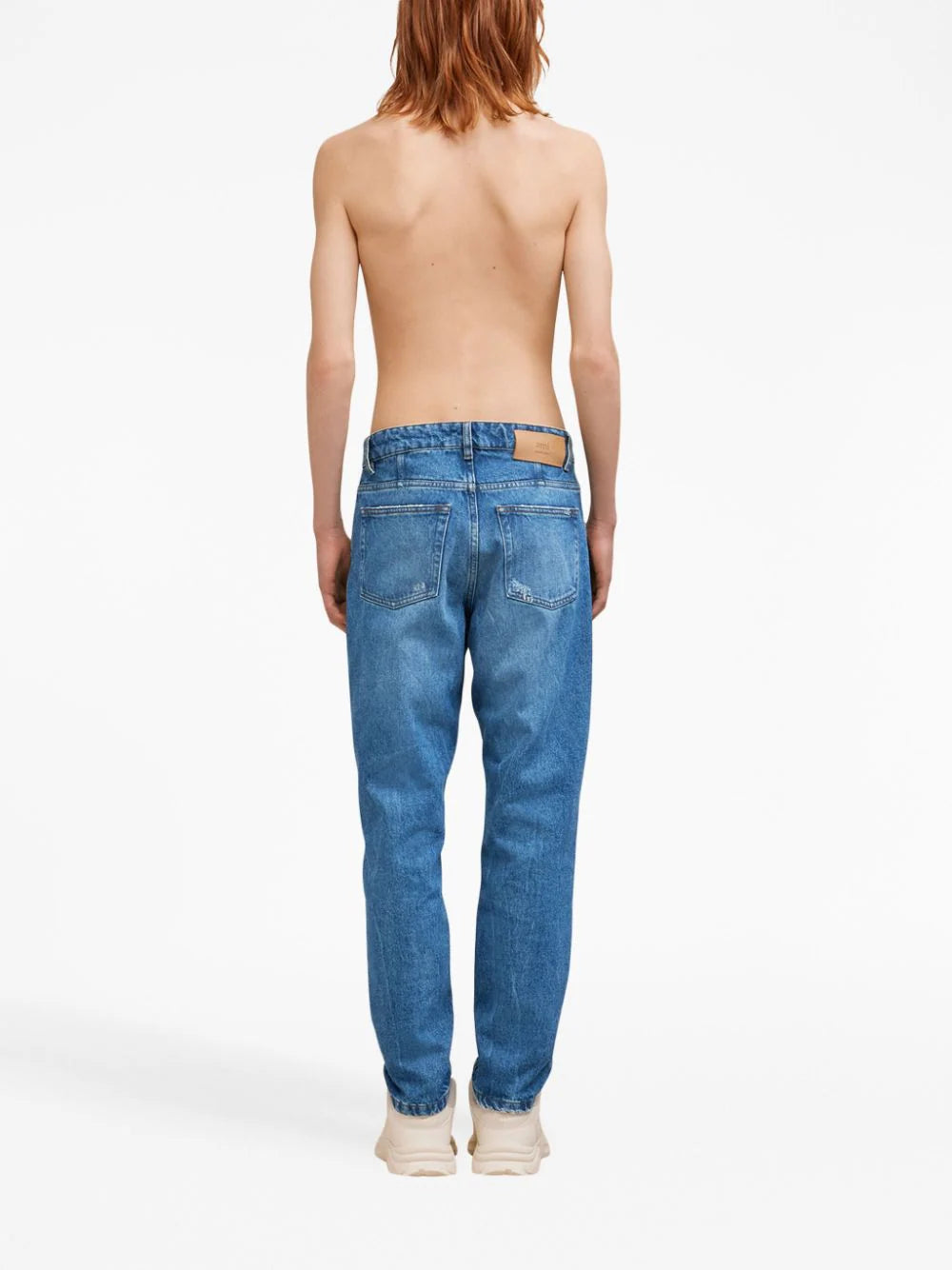 AMI Paris  logo-patch straight-leg jeans