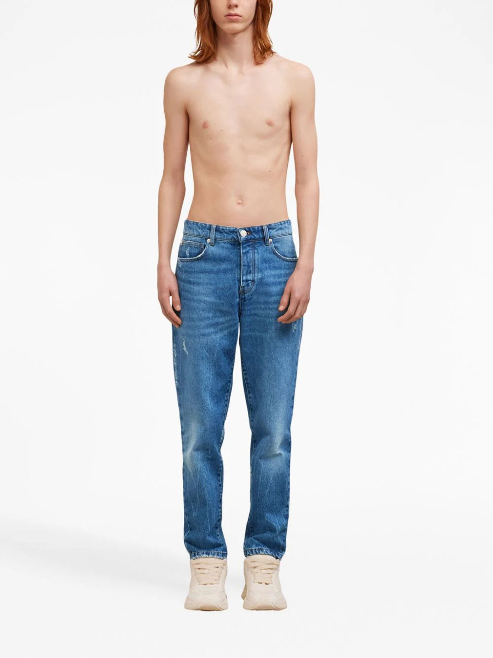 AMI Paris  logo-patch straight-leg jeans