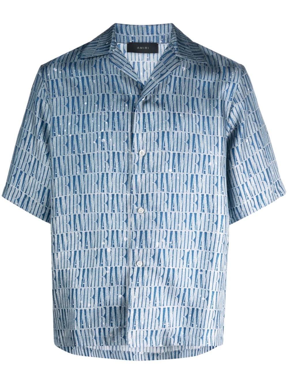 AMIRI logo-pattern silk shirt