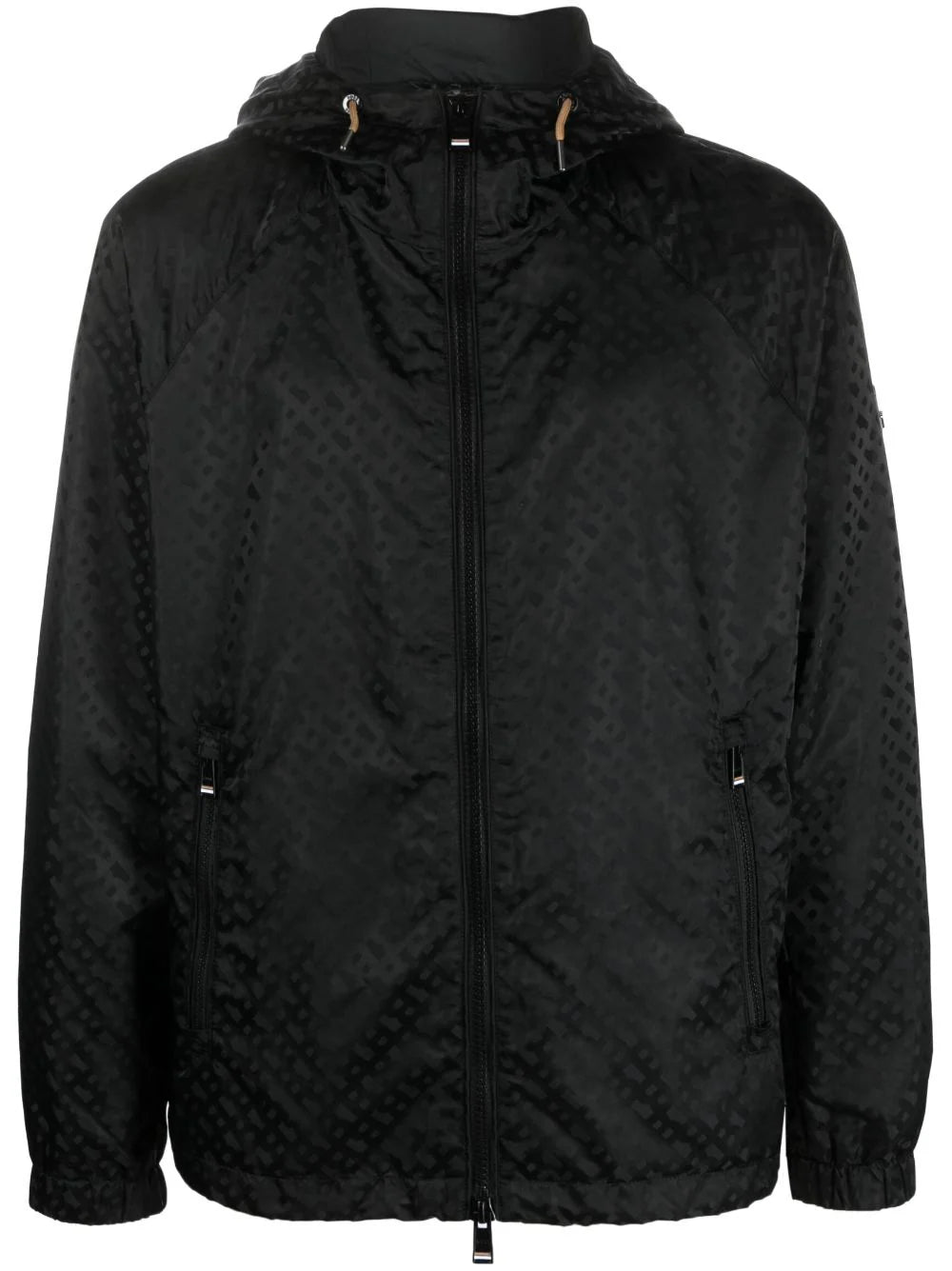 BOSS  monogram-pattern hooded jacket