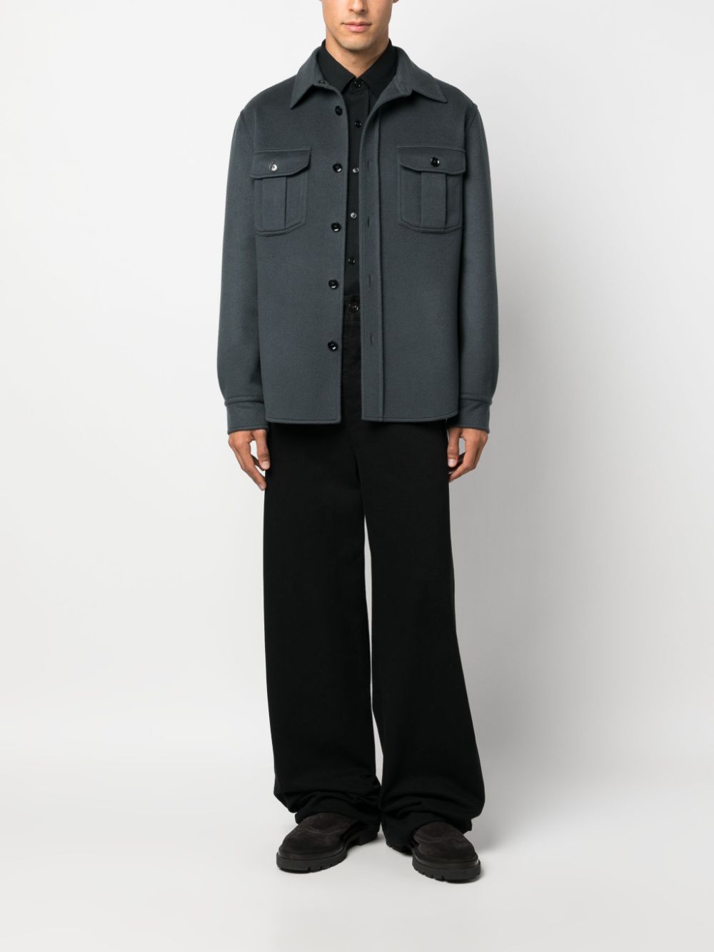 Brioni  spread-collar cotton shirt