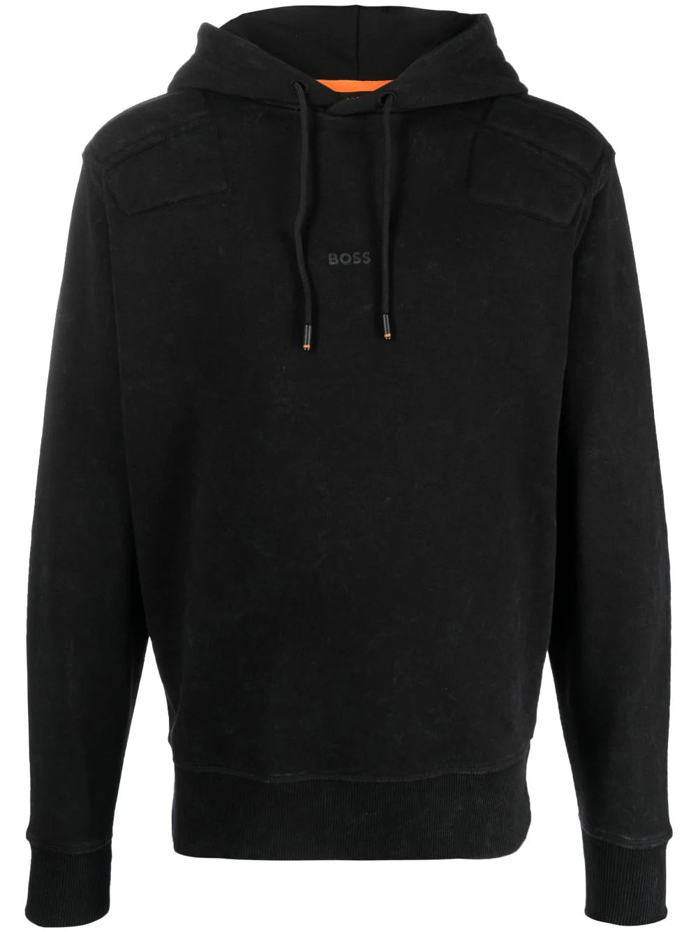 BOSS  stonewashed logo-print hoodie