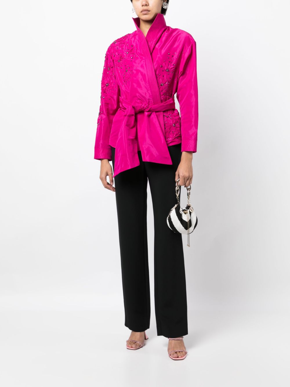 Zuhair Murad  crystal-embellished belted jacket