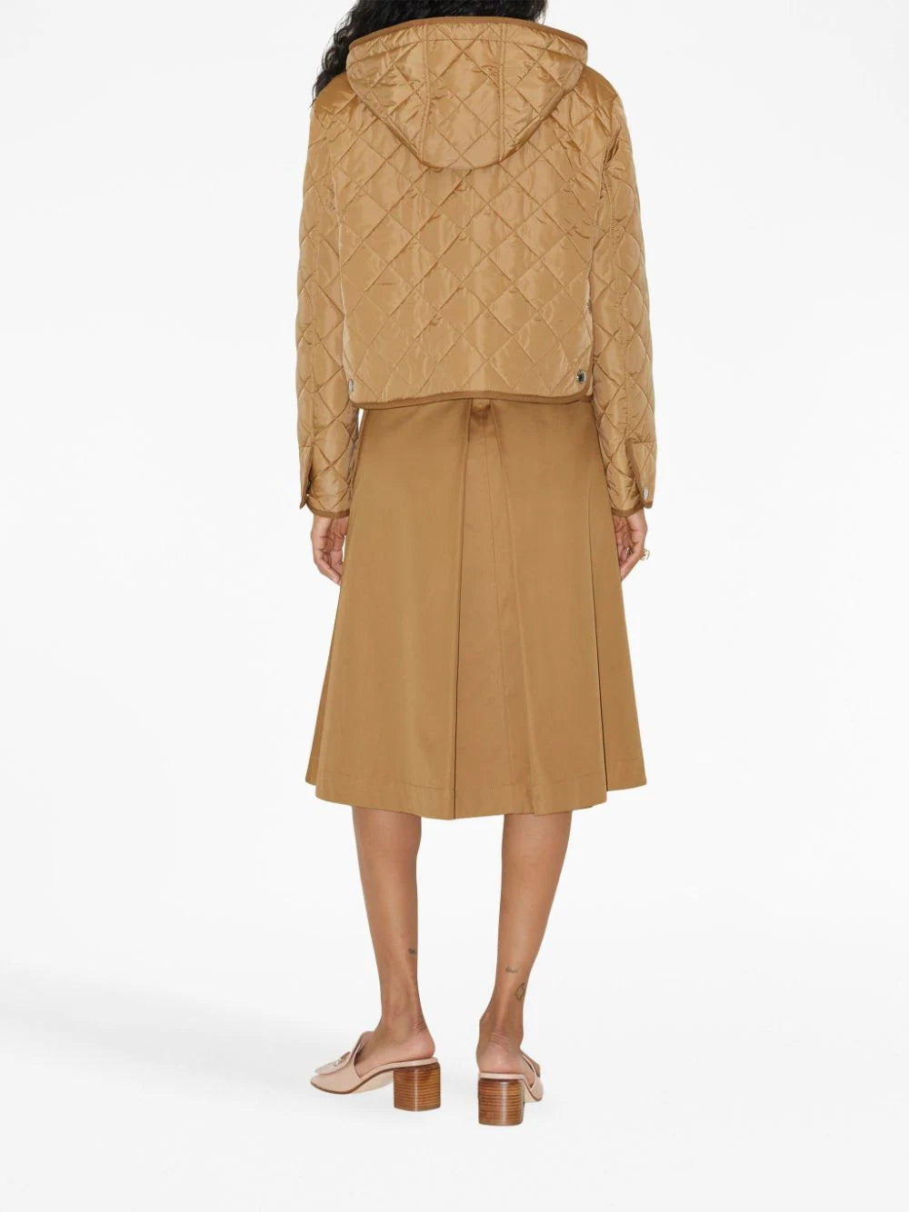 Burberry  belted-waist flared skirt