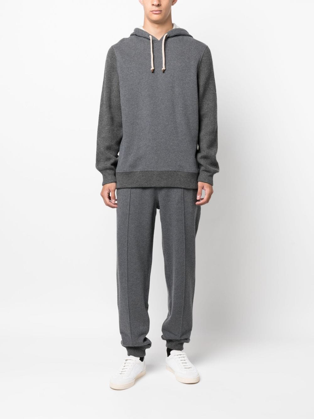 Brunello Cucinelli panelled knitted hoodie