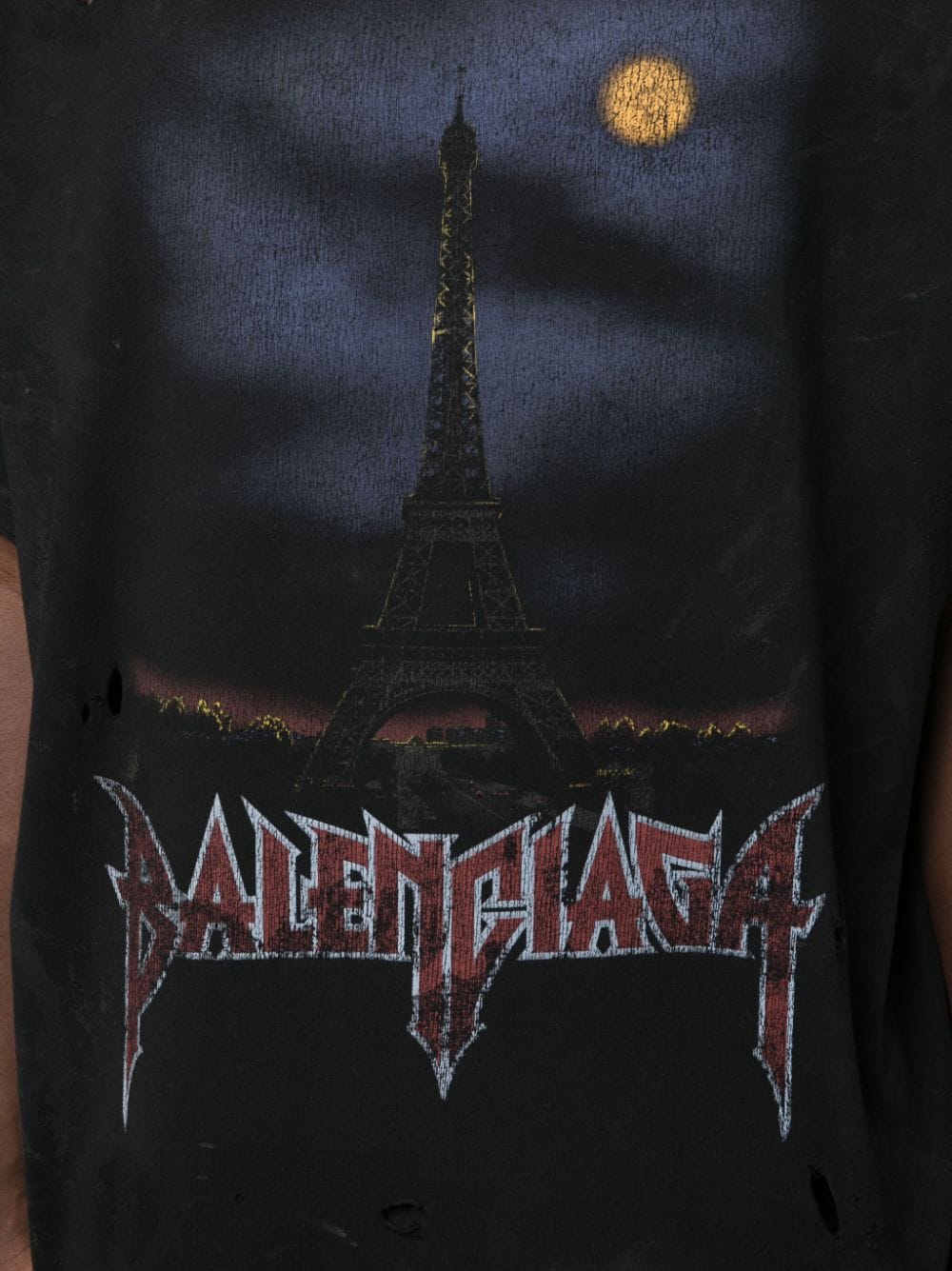 Balenciaga  graphic-print ripped T-shirt