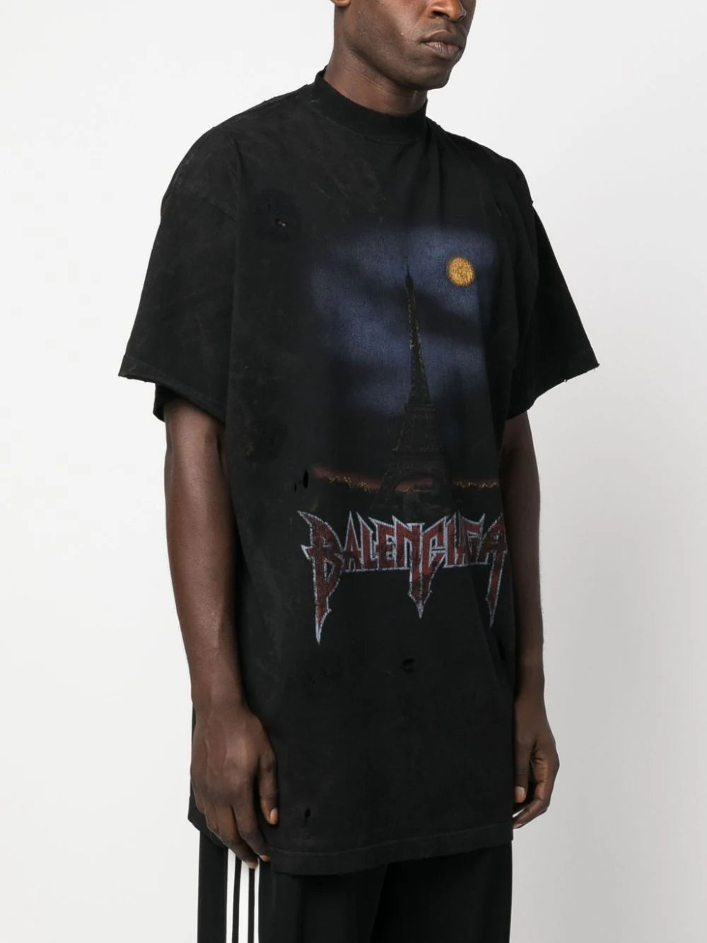 Balenciaga  graphic-print ripped T-shirt