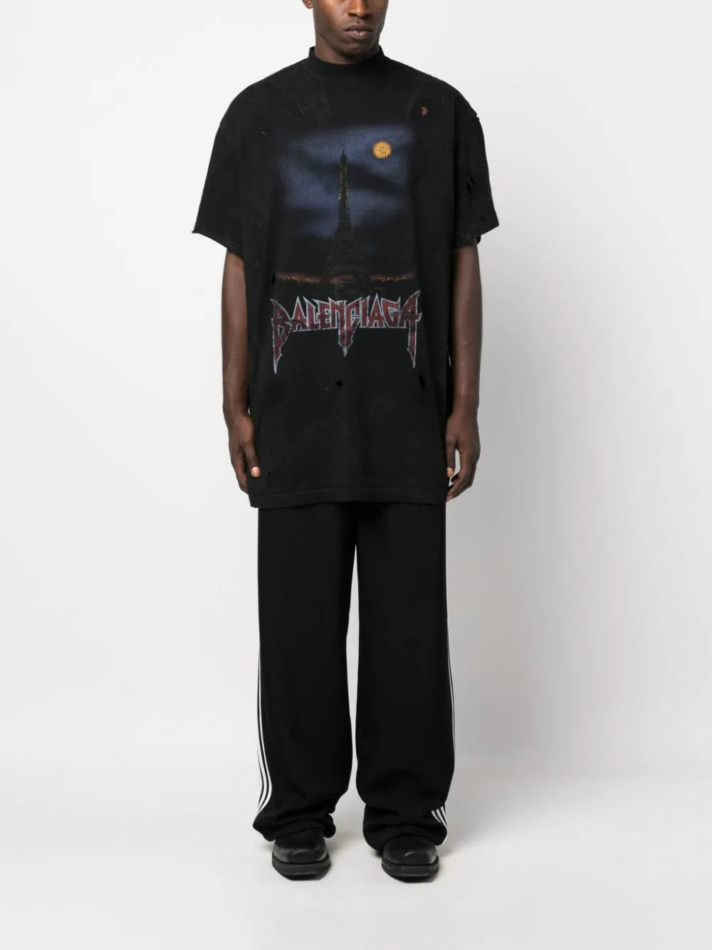 Balenciaga  graphic-print ripped T-shirt