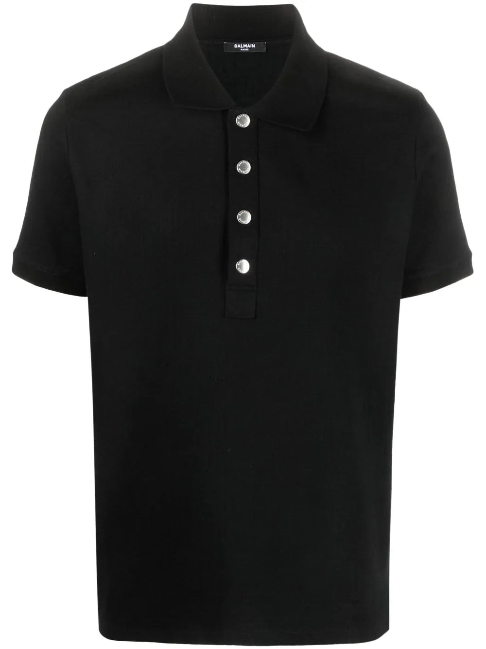 Balmain  monogram-pattern piqué polo shirt