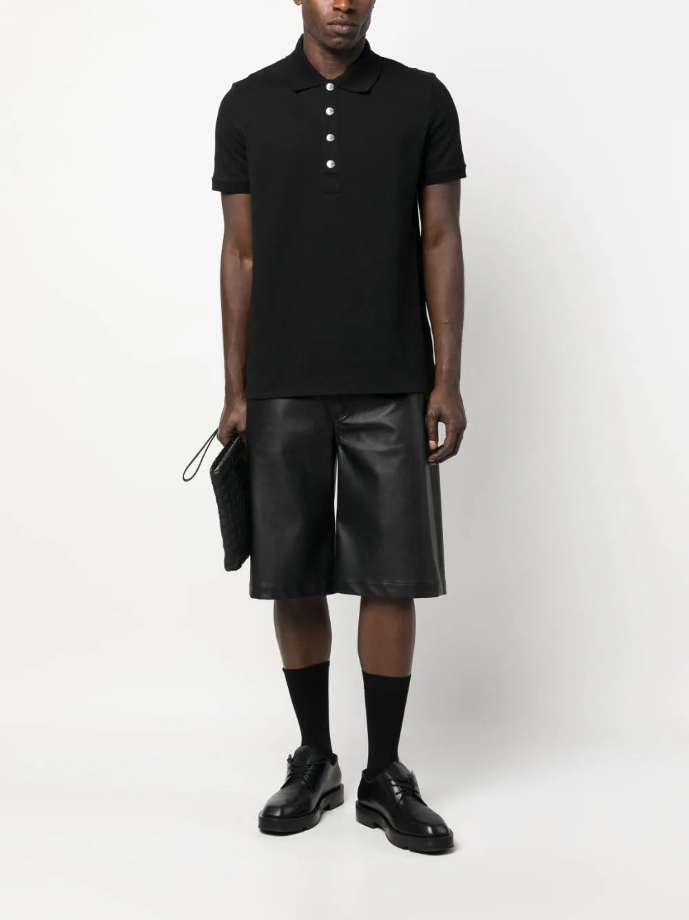 Balmain  monogram-pattern piqué polo shirt