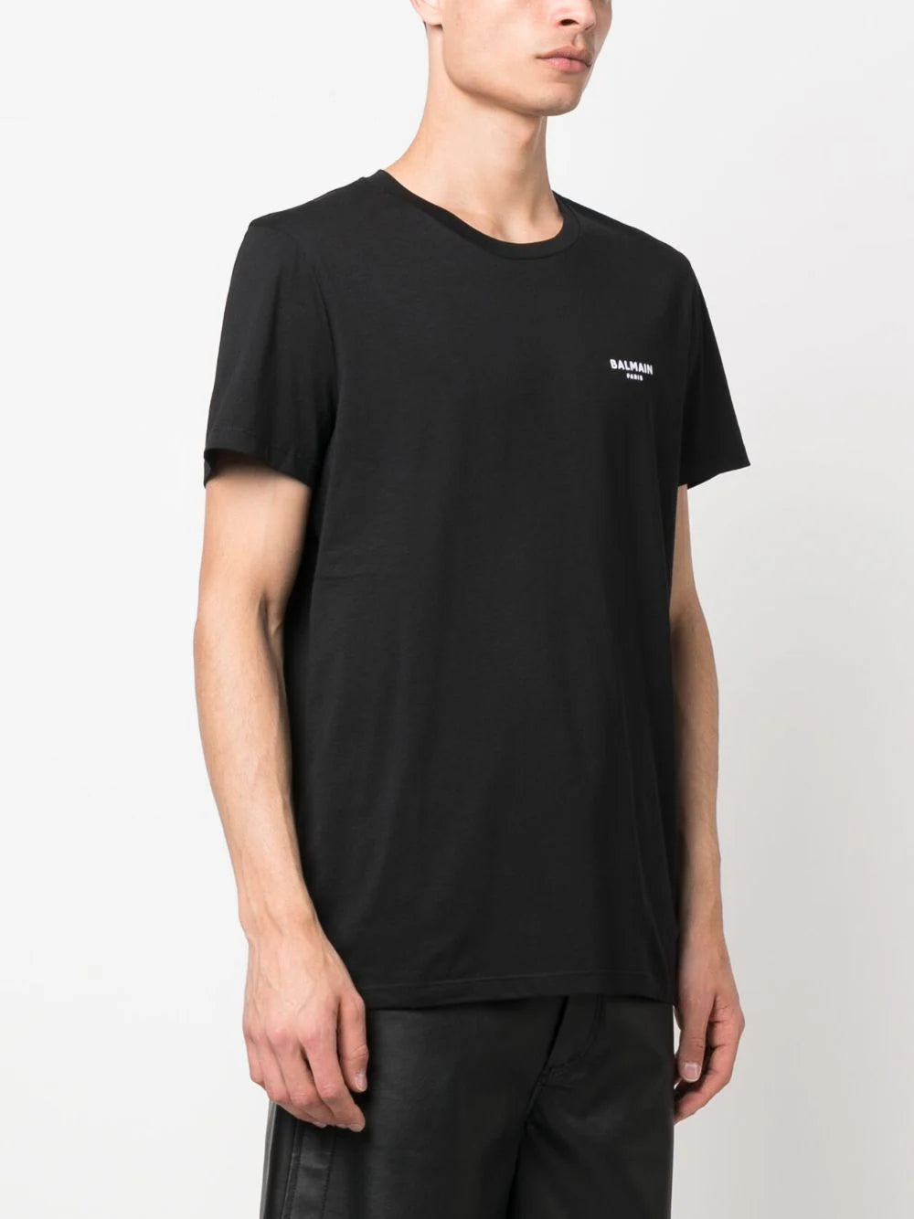 Balmain  flocked-logo cotton T-shirt