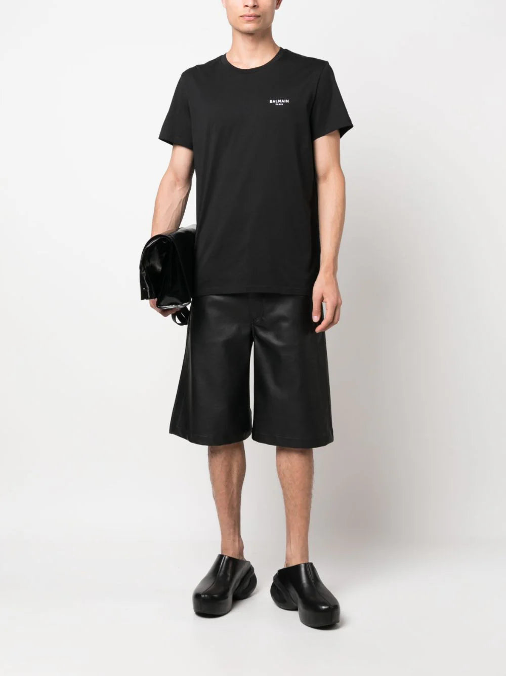 Balmain  flocked-logo cotton T-shirt