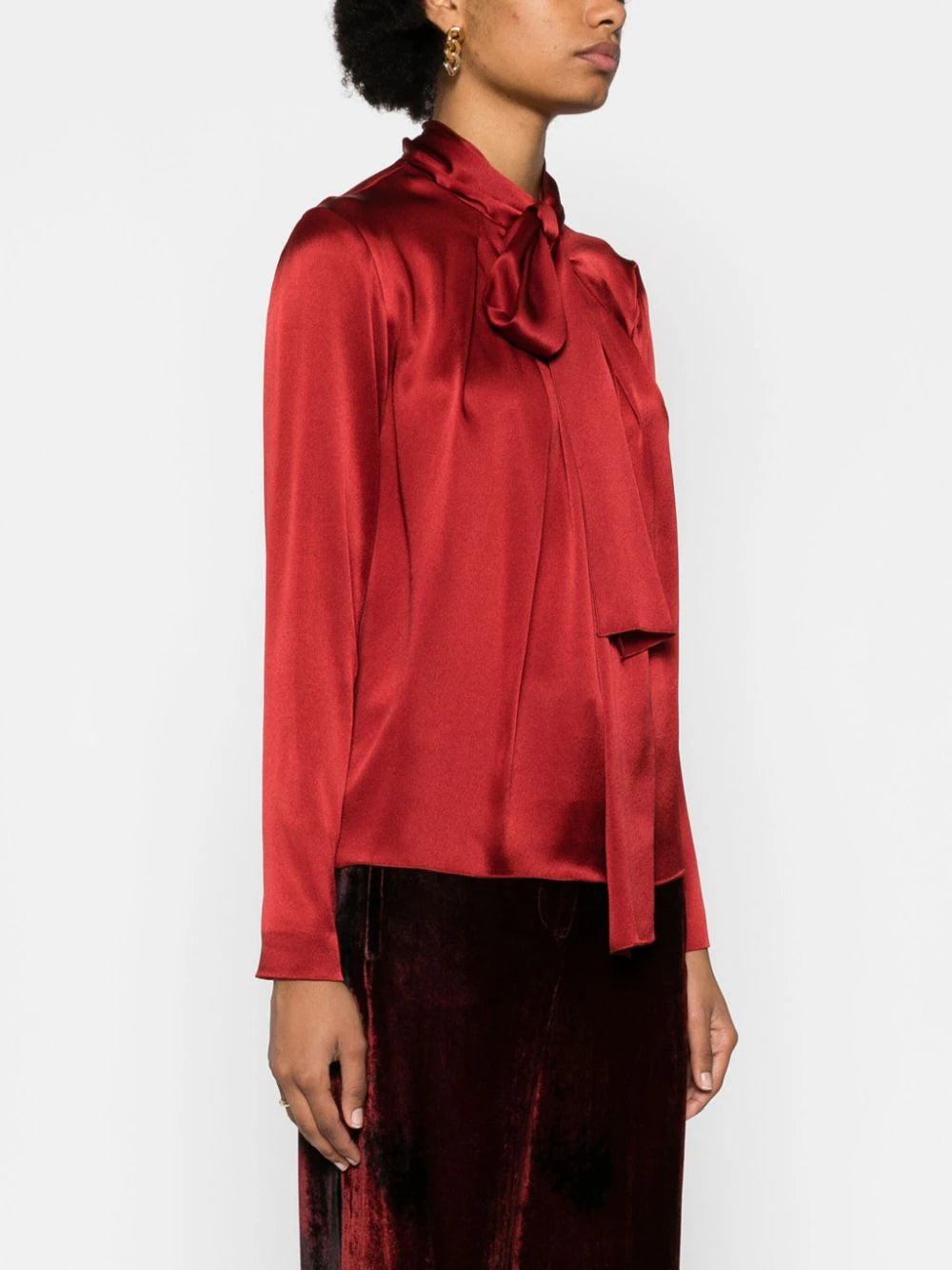 Alberta Ferretti  tie-neck satin blouse