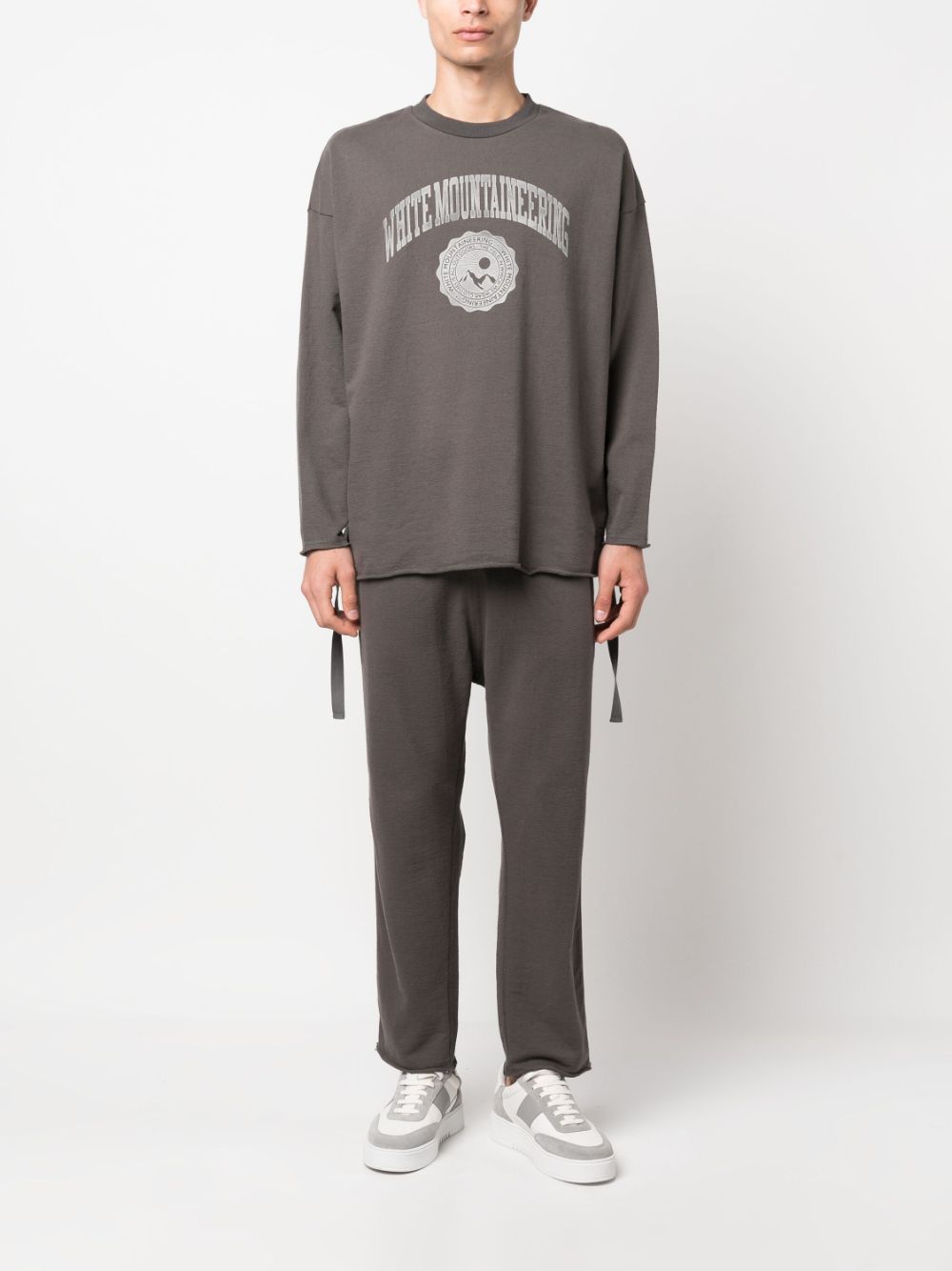 White Mountaineering  logo-print draped-strap sweatshirt