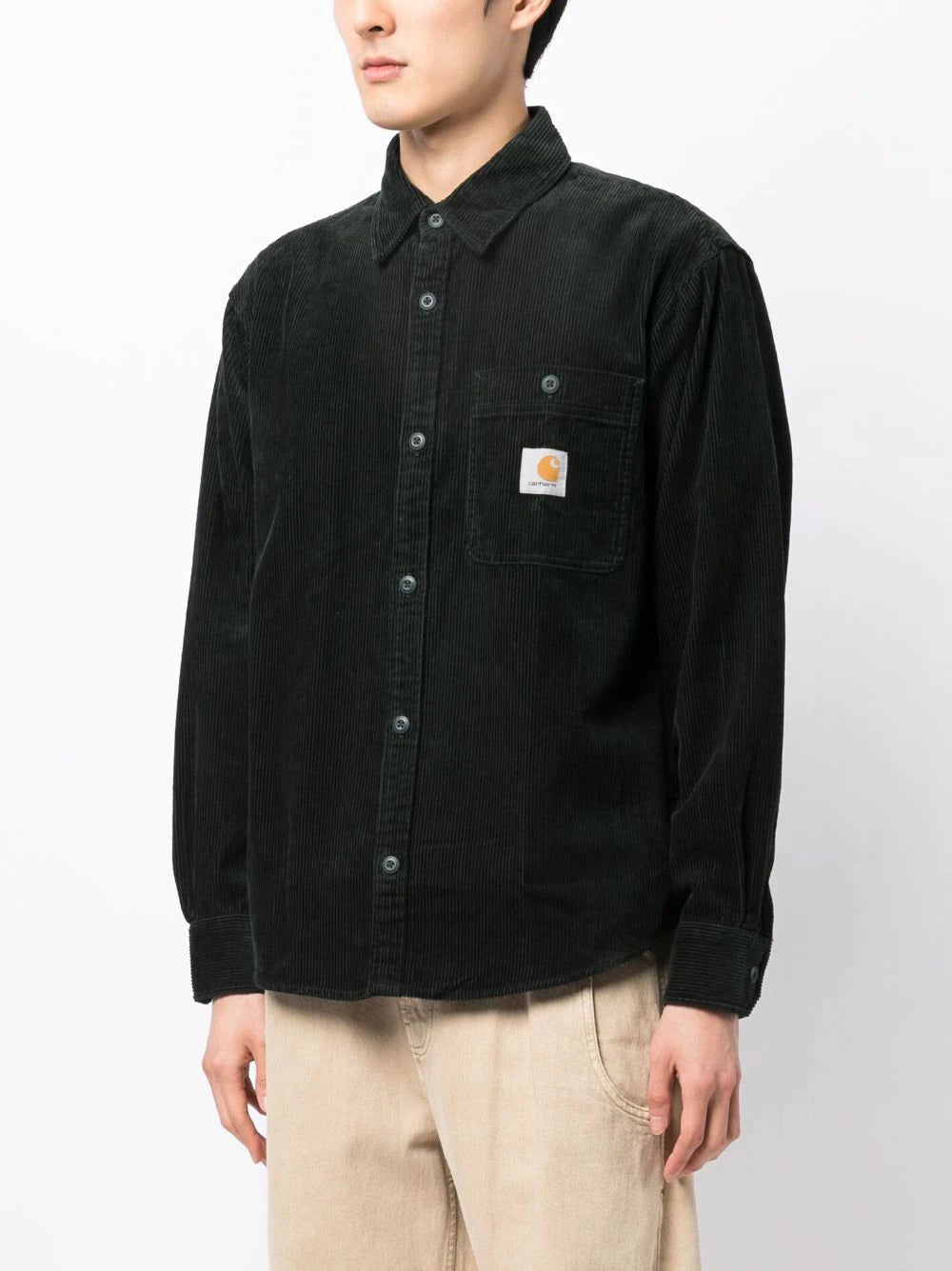 Carhartt WIP  corduroy logo-patch cotton shirt