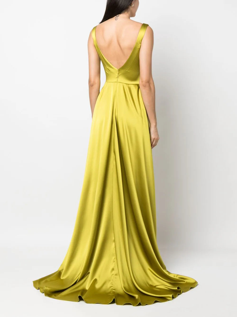 Atu Body Couture  satin-finish pleated maxi gown