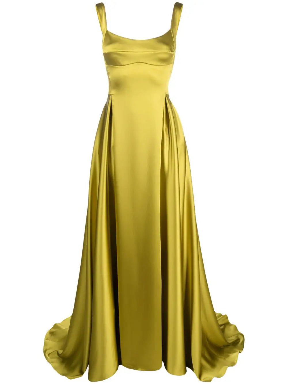 Atu Body Couture  satin-finish pleated maxi gown