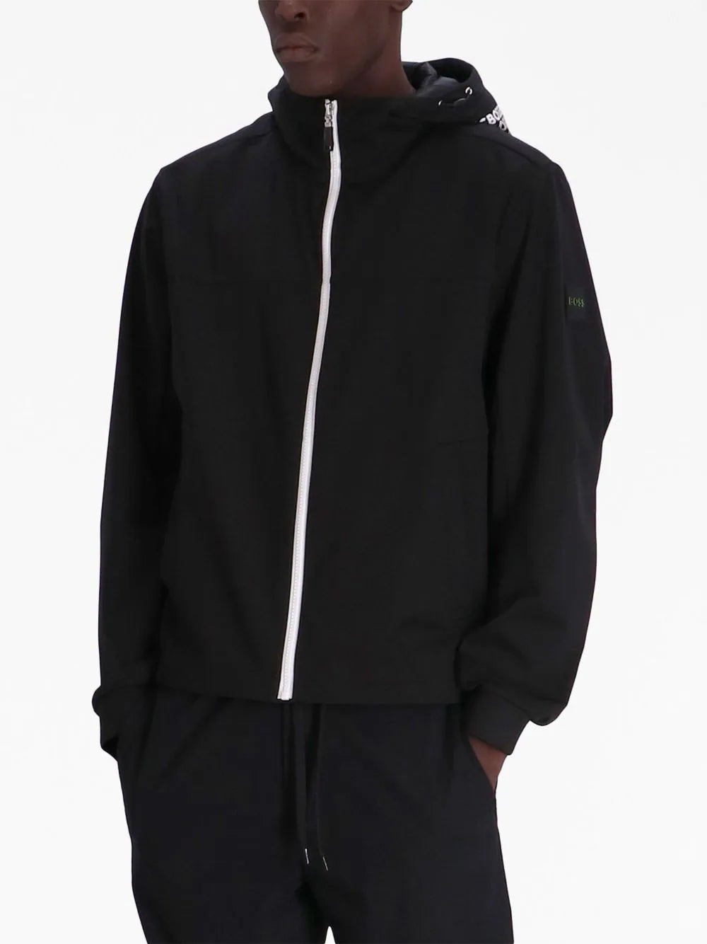 BOSS logo-print hooded jacket