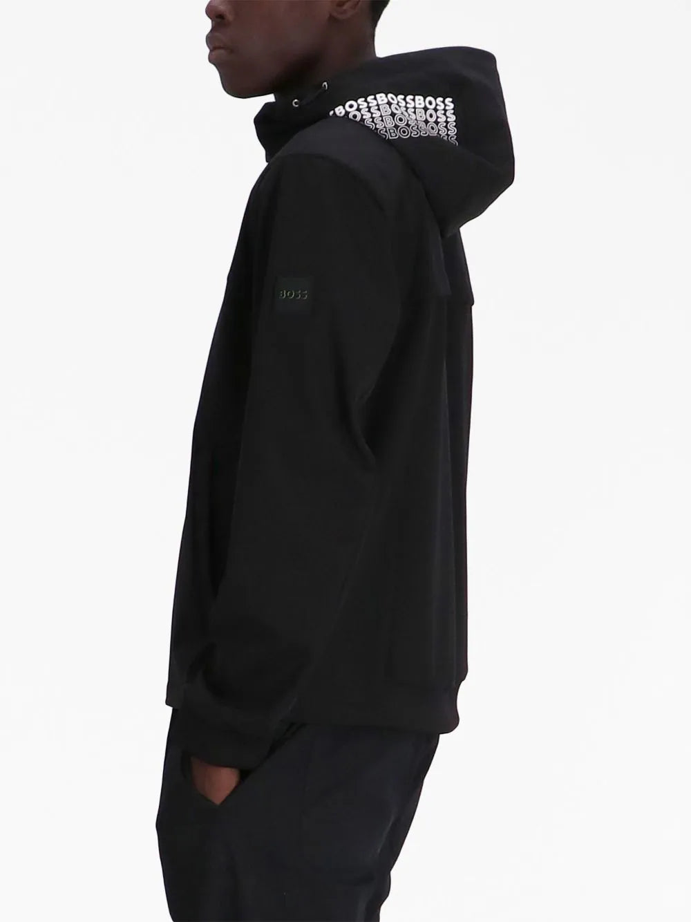 BOSS logo-print hooded jacket