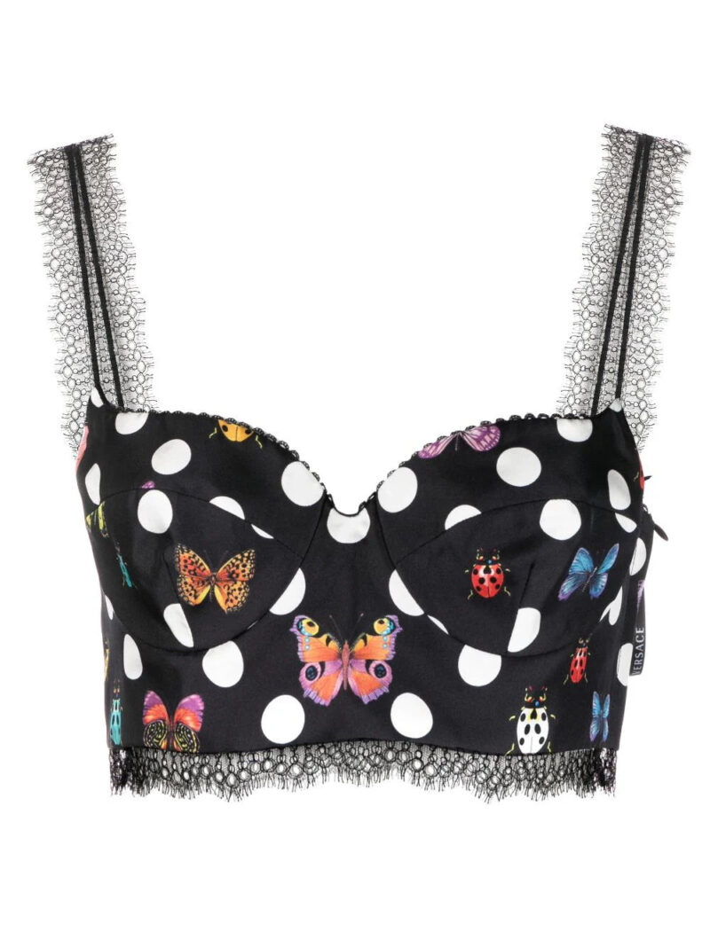 Versace  x Dua Lipa Butterflies bustier top