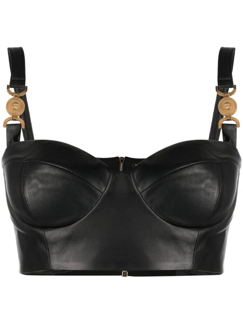 Versace  Medusa leather bralette