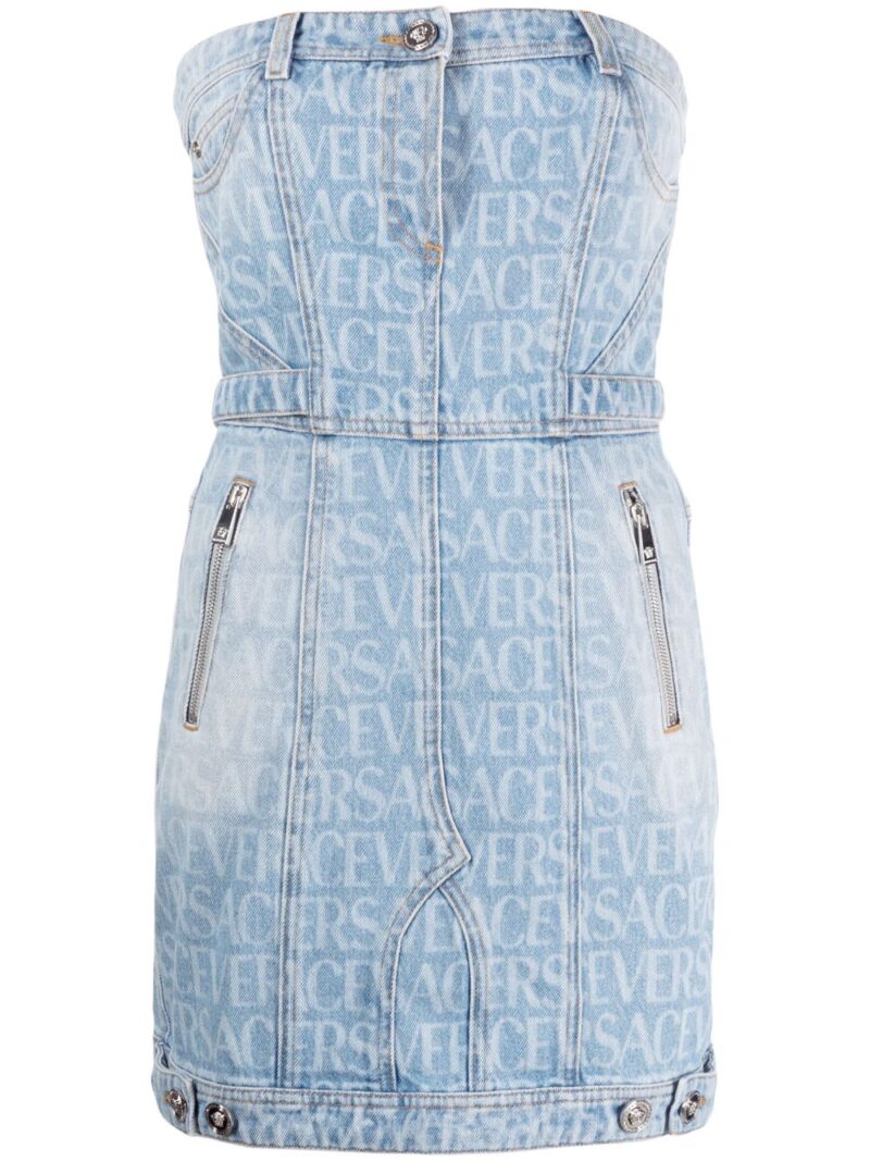 Versace  Versace Allover denim minidress