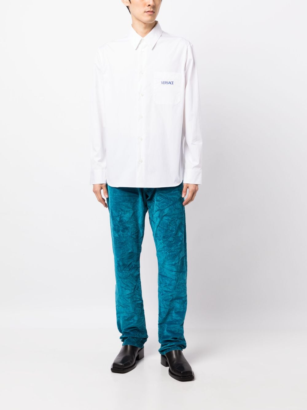 Versace The Column-print poplin shirt - Image 4