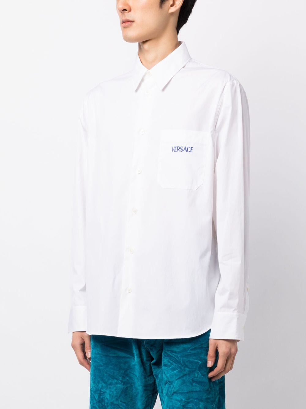 Versace The Column-print poplin shirt - Image 3
