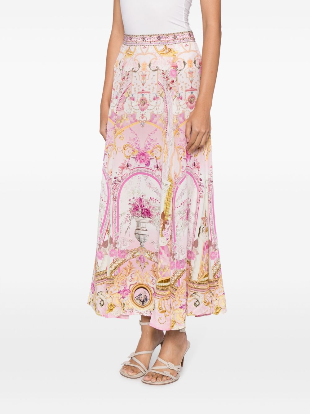 Camilla  floral-print silk maxi skirt