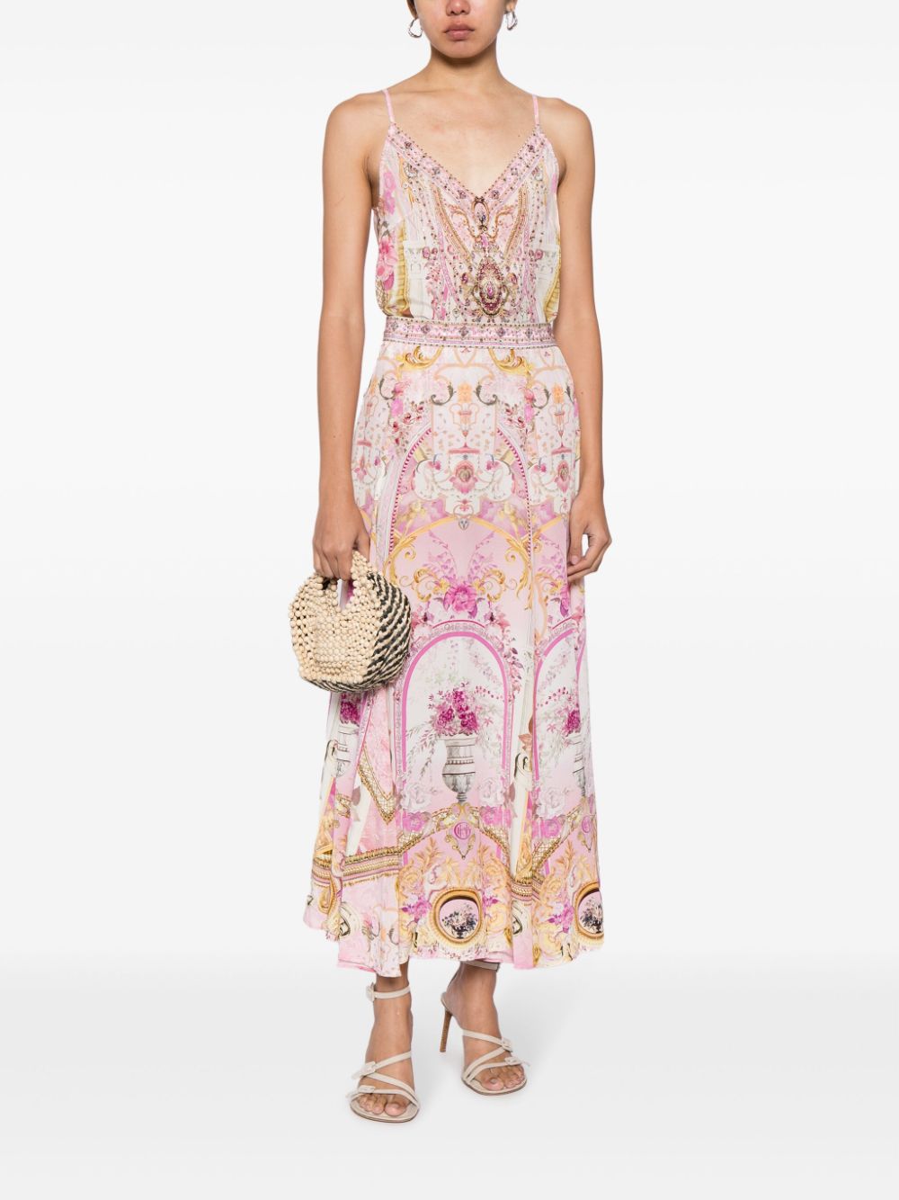 Camilla  floral-print silk maxi skirt