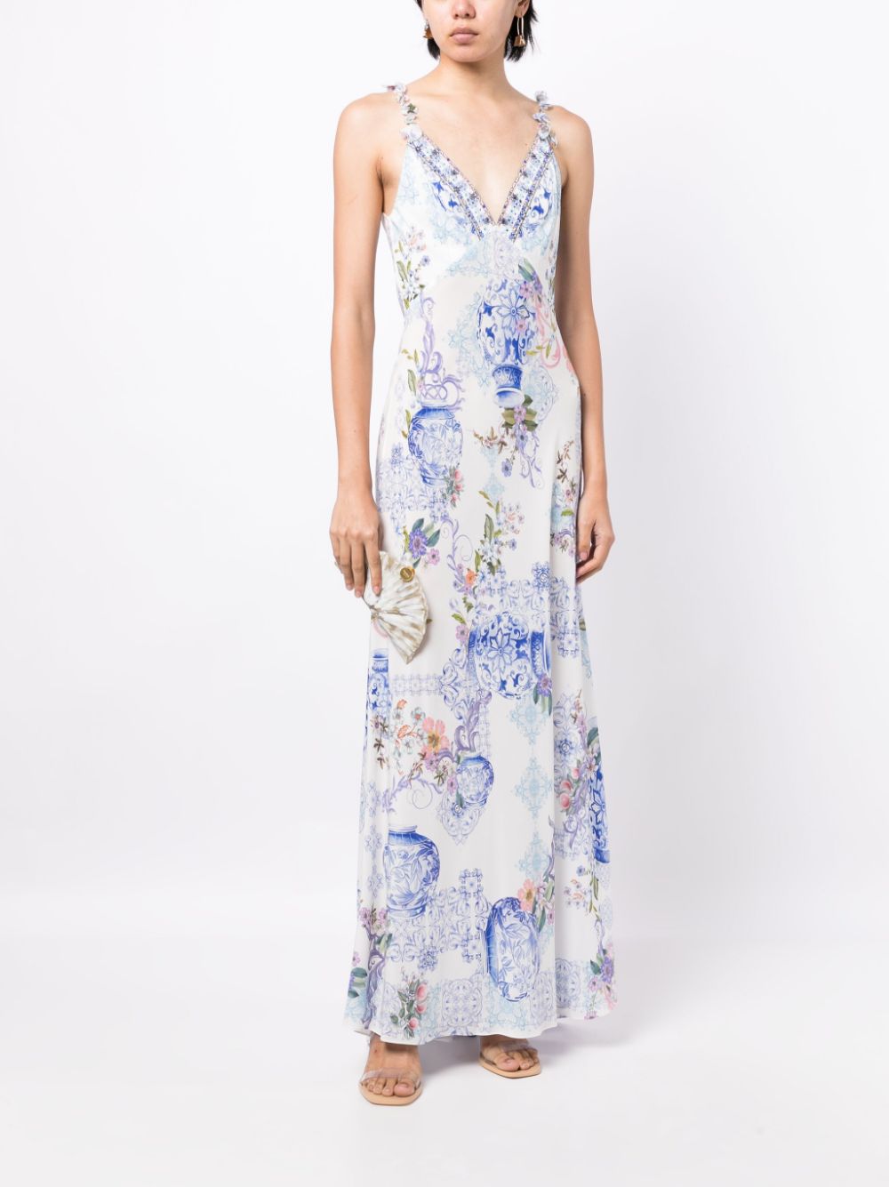 Camilla  graphic-print silk maxi dress