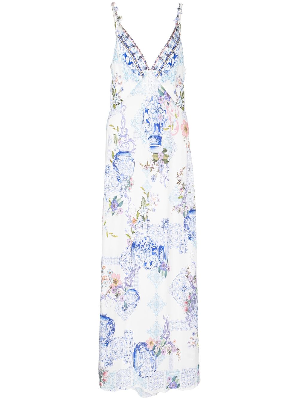 Camilla  graphic-print silk maxi dress
