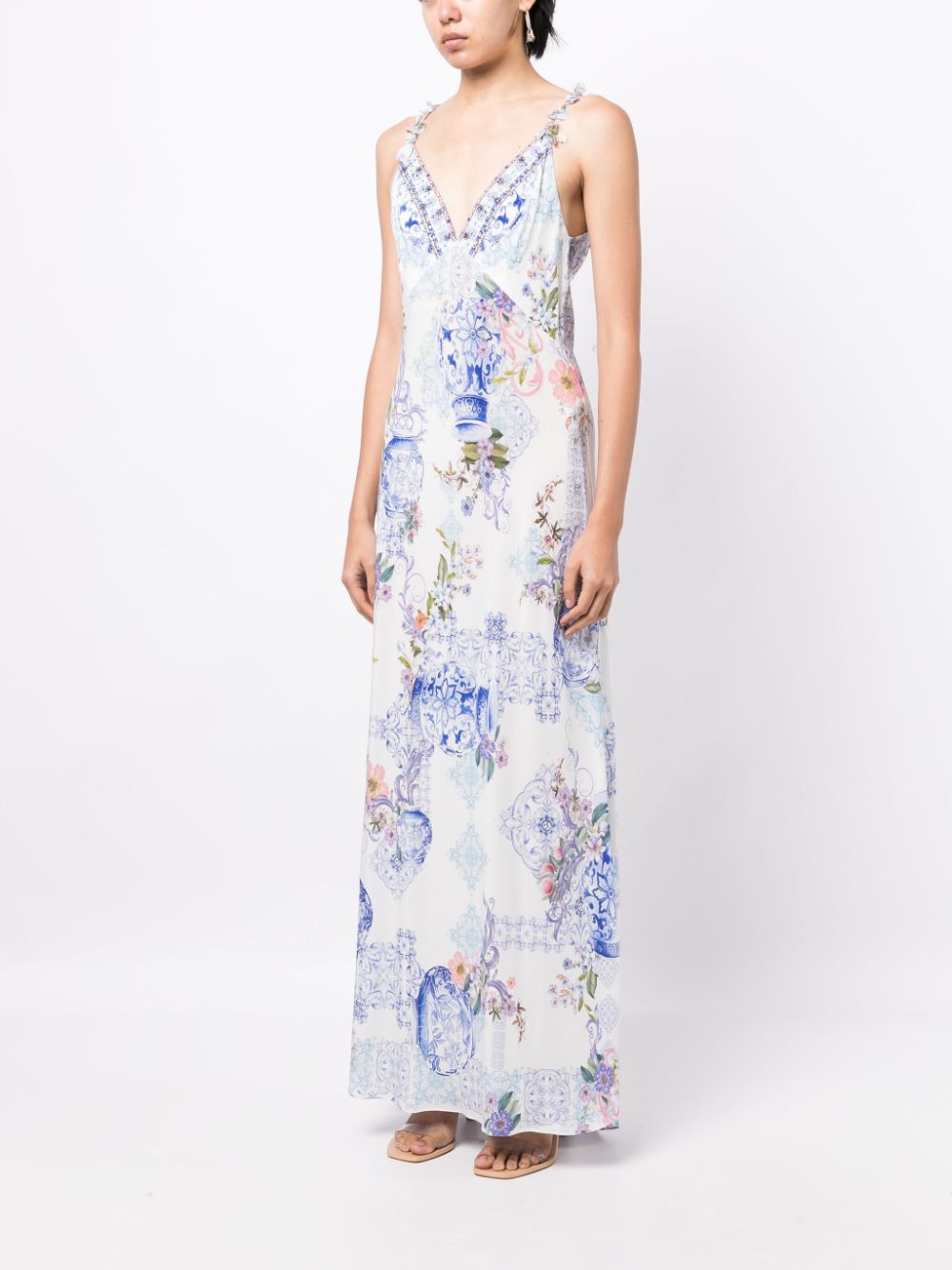 Camilla  graphic-print silk maxi dress