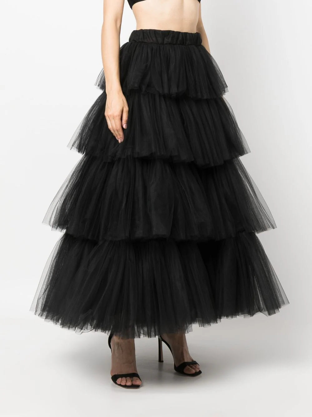Ana Radu  tiered tulle midi skirt