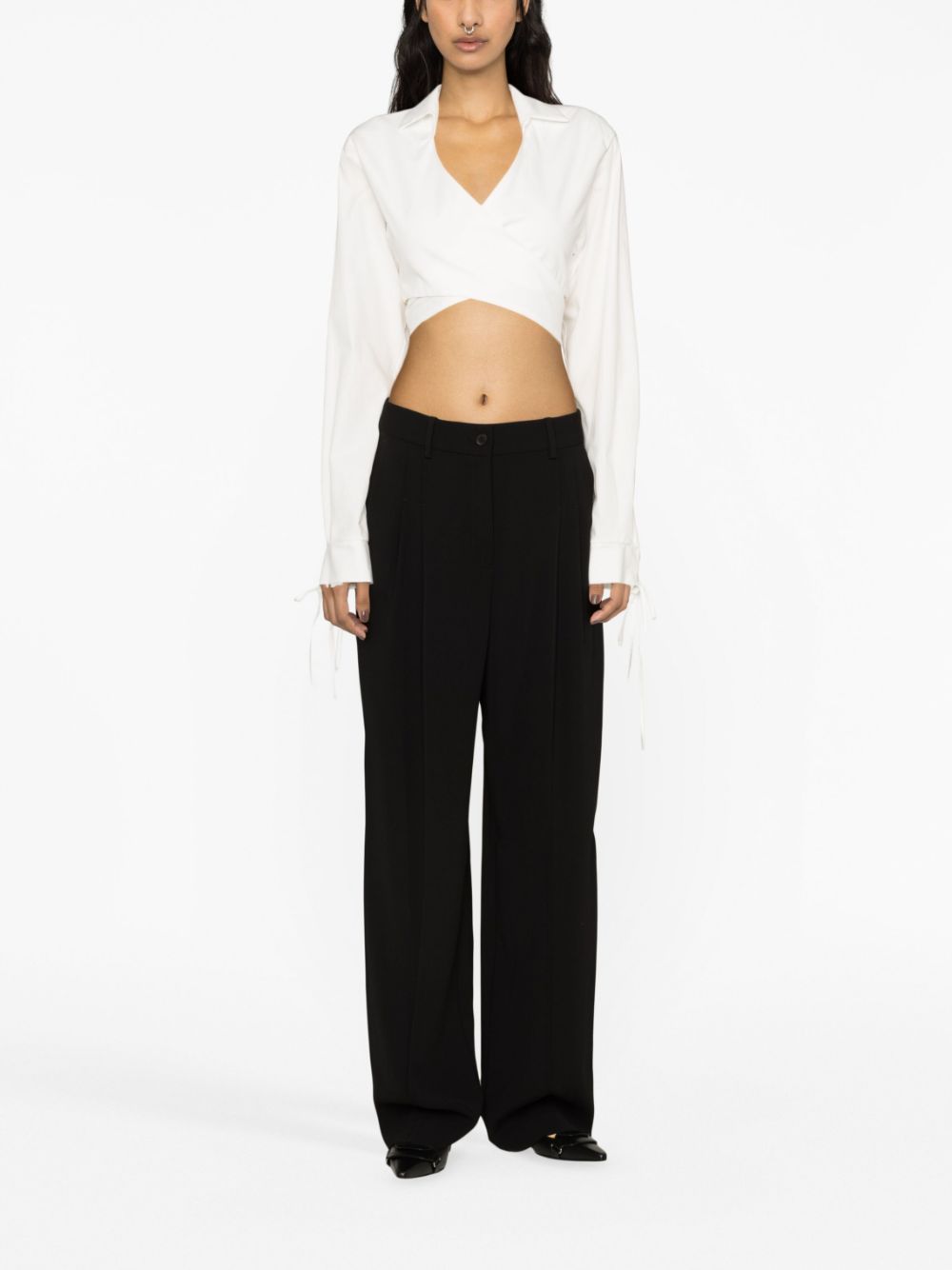 Calvin Klein  mid-rise wide-leg trousers