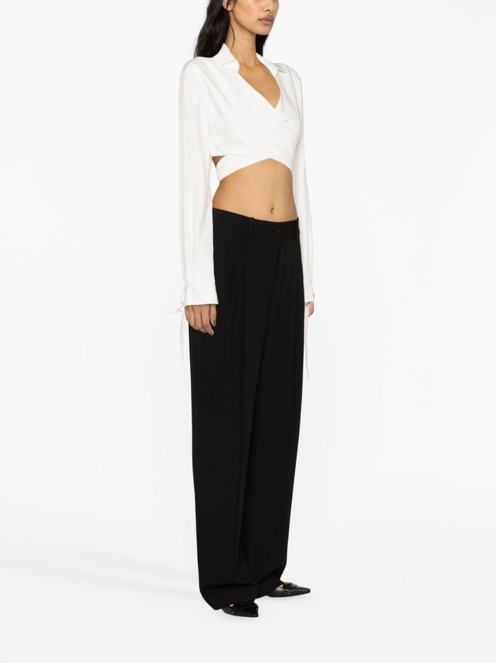 Calvin Klein  mid-rise wide-leg trousers