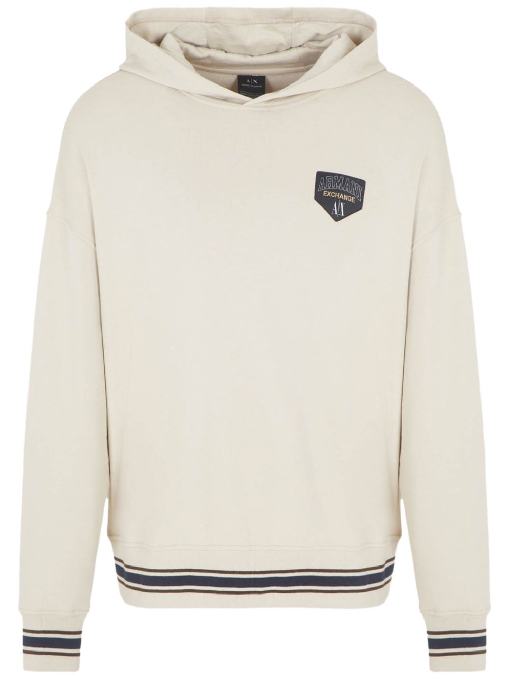 Armani Exchange  striped detailing drawstring hoodie