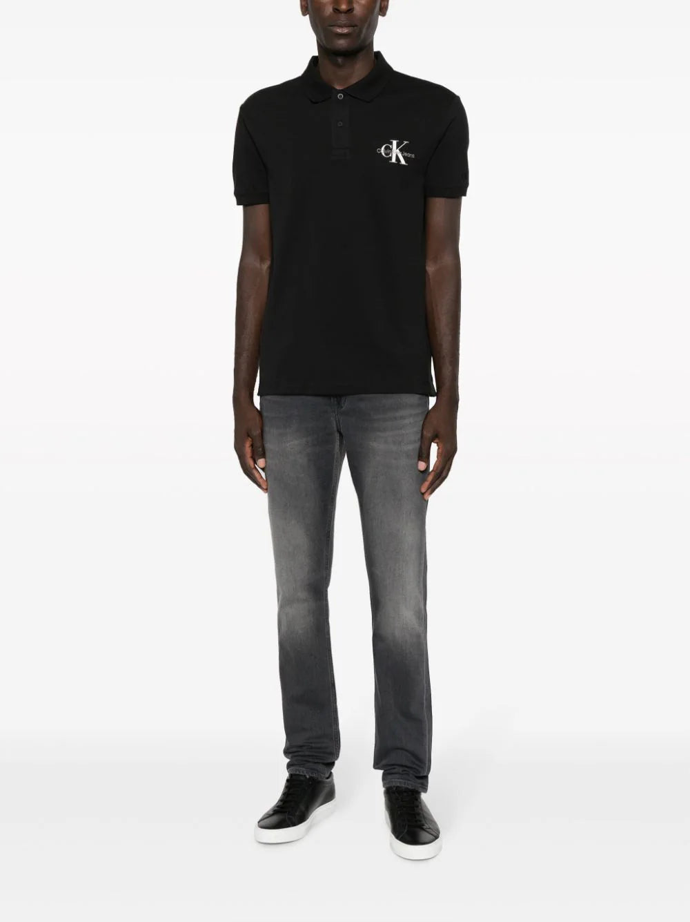 Calvin Klein Jeans  logo-print cotton polo shirt