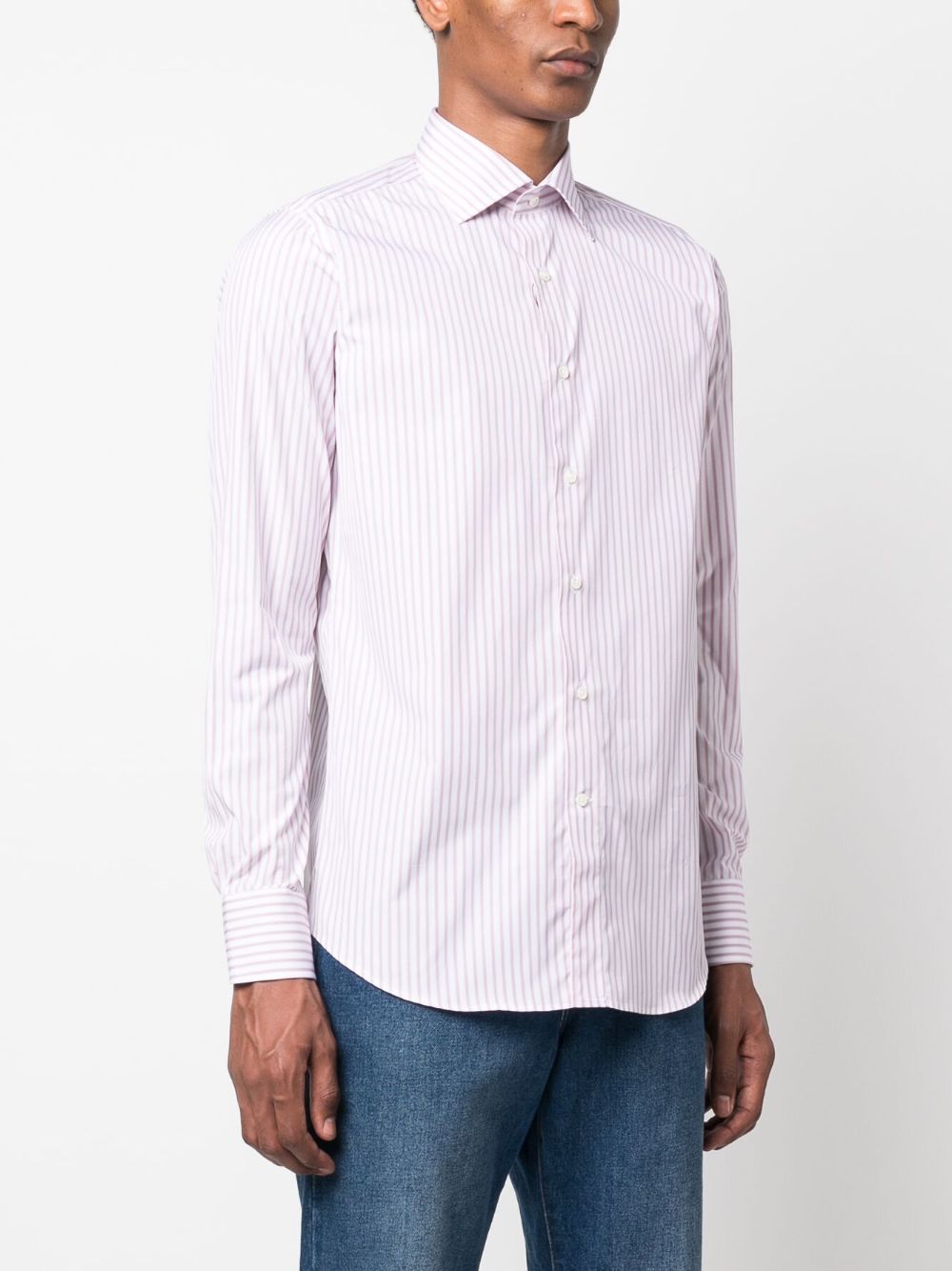 Canali  striped cotton shirt