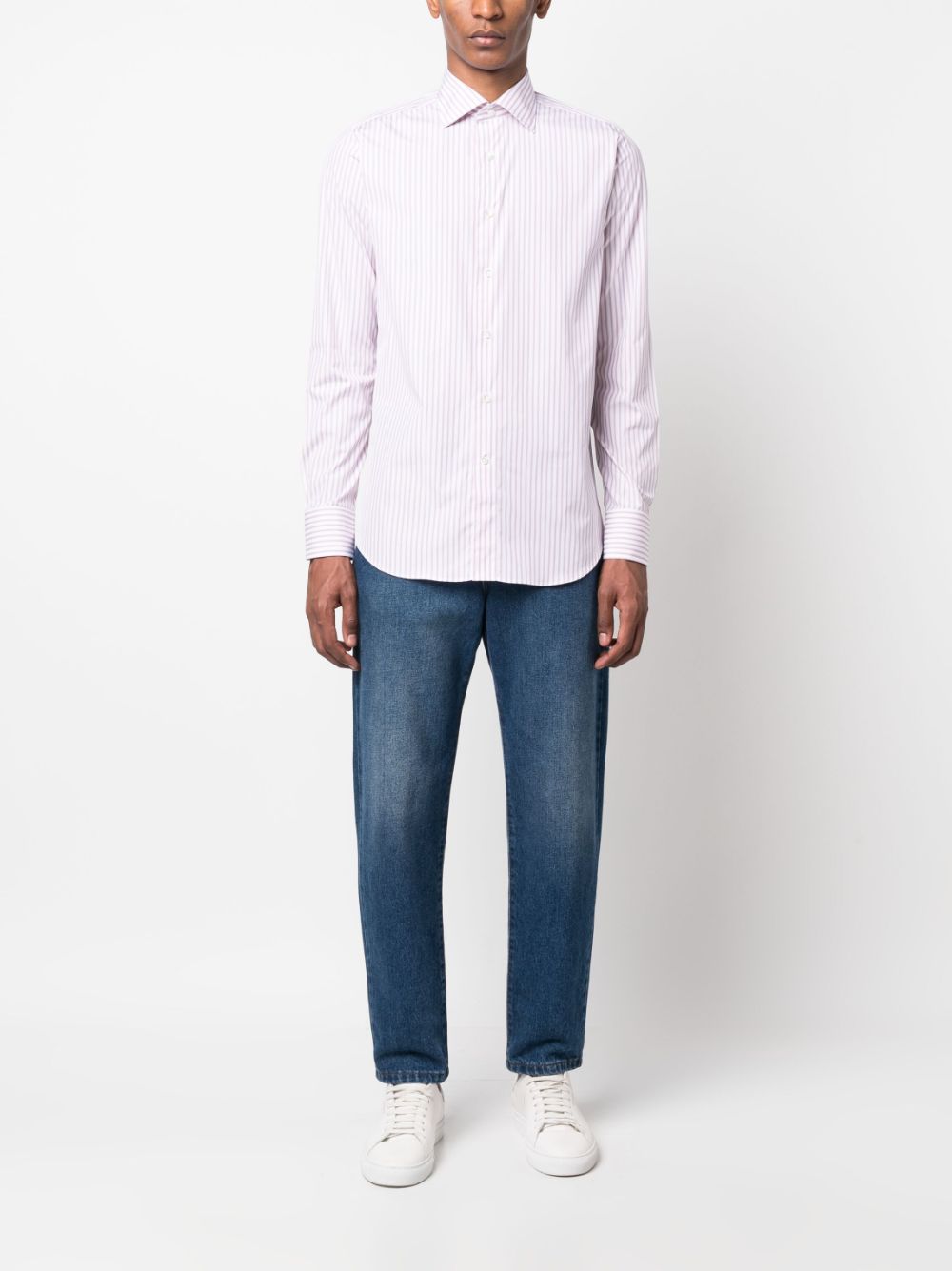 Canali  striped cotton shirt