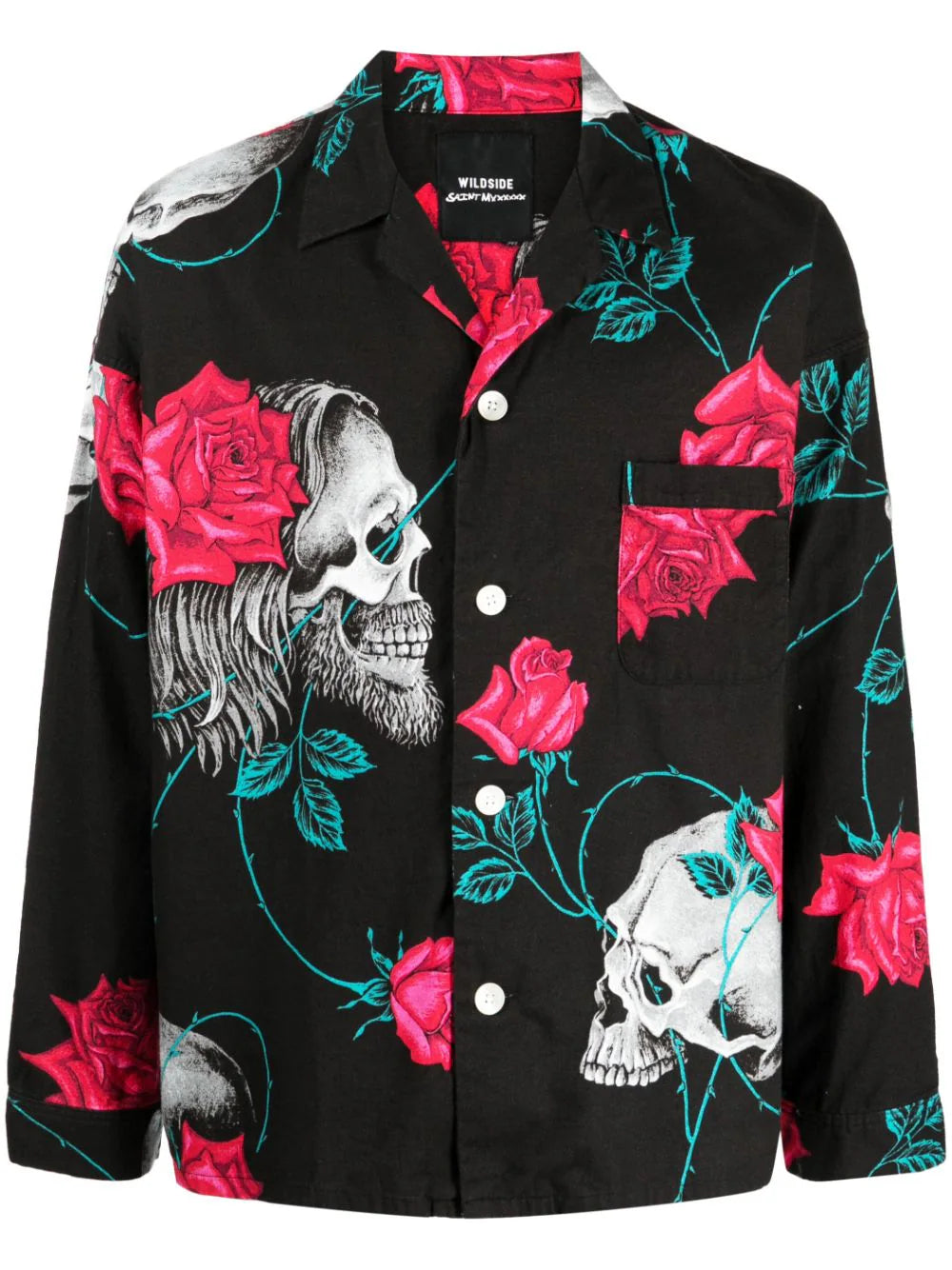 Yohji Yamamoto  Wildside skull-print cotton shirt