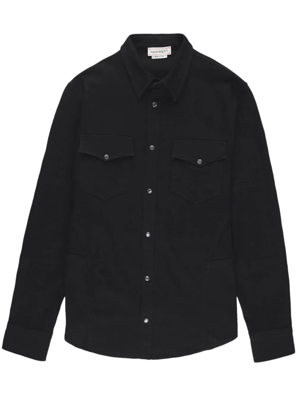 Alexander McQueen  garment-dyed washed denim shirt