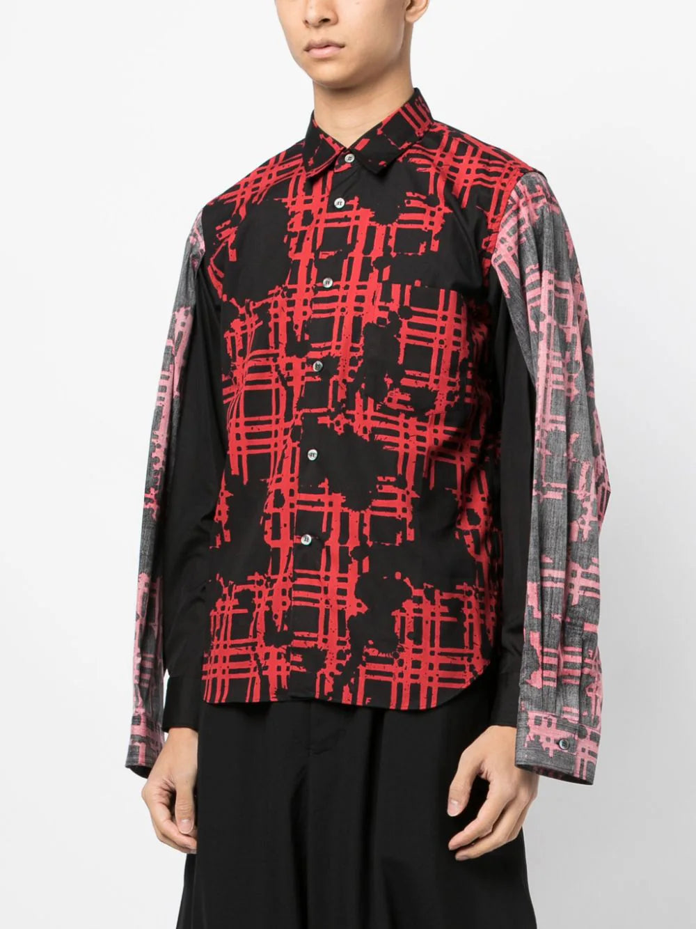 Black Comme Des Garçons graphic-print cotton shirt