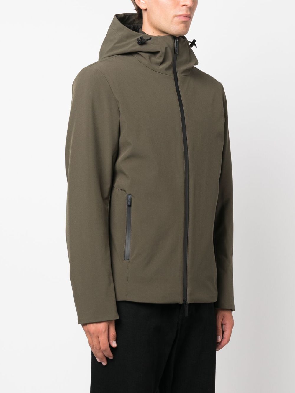 Woolrich  logo-patch zip-up hooded jacket