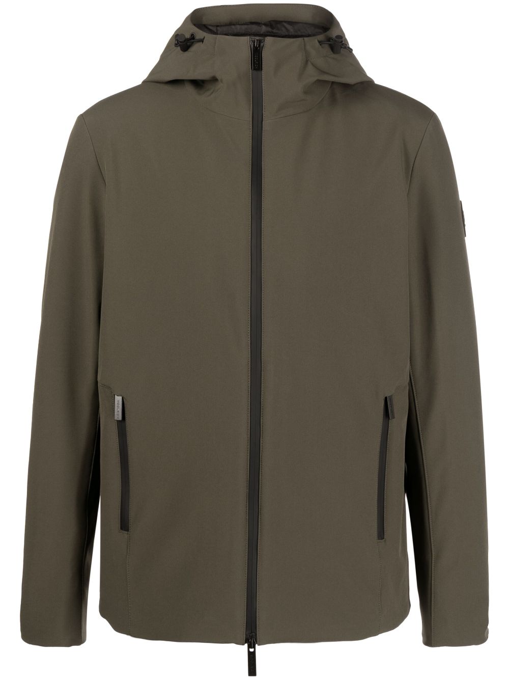 Woolrich  logo-patch zip-up hooded jacket